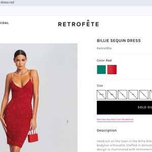 Retrofete Billie sequin midi dress red small